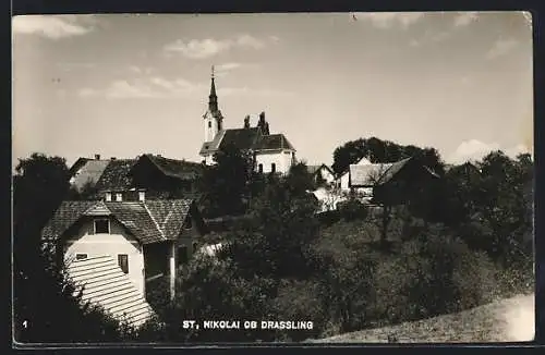 AK St. Nikolai ob Drassling, Teilansicht mit Kirche