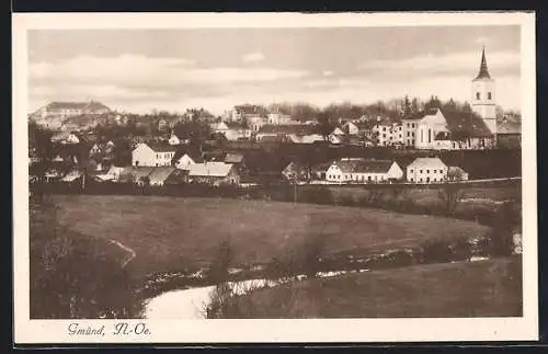 AK Gmünd /N.-Oe., Teilansicht mit Kirche