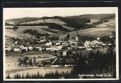 AK Zwettl /O.-Oe., Teilansicht mit Kirche