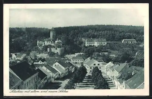 AK Litschau, Teilansicht mit altem und neuem Schloss