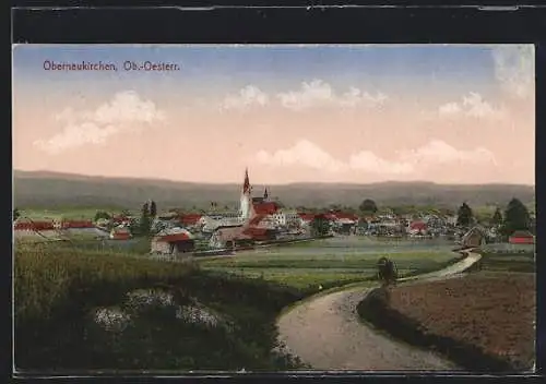 AK Oberneukirchen /Ob.-Oesterr., Teilansicht mit Kirche