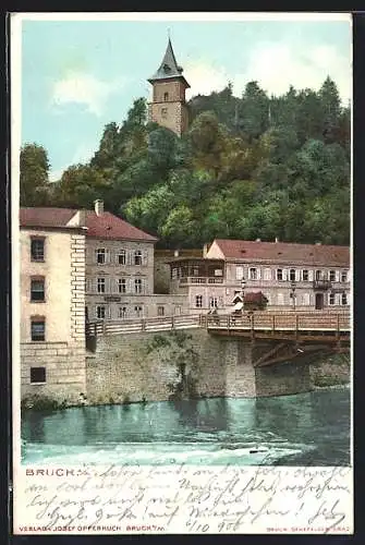 AK Bruck, Blick vom Wasser auf den Ort