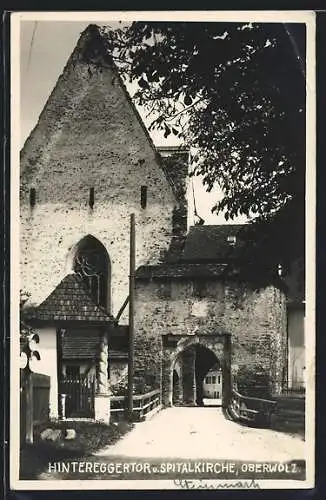 AK Oberwölz, Hintereggertor und Spitalkirche