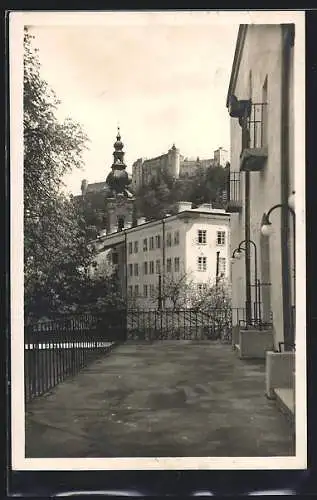 AK Salzburg, Blick von der Terrasse des Festspielhauses