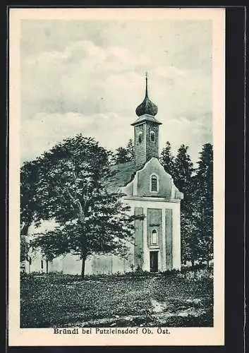 AK Putzleinsdorf, Blick zur Kirche Bründl