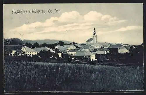 AK Hofkirchen i. Mühlkreis, Ortsansicht mit Kirche