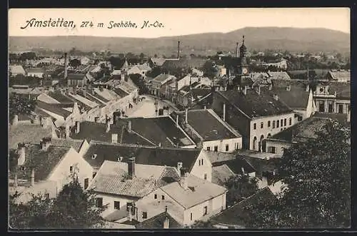 AK Amstetten, Blick aus der Vogelschau auf den Ort
