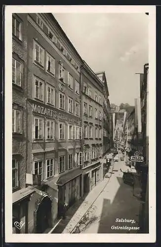 AK Salzburg, Mozart`s Geburtshaus in der Getreidegasse