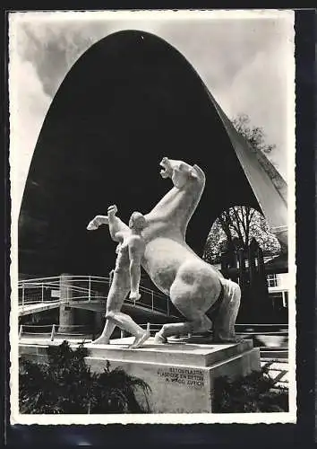 AK Zürich, Schweizerische Landesausstellung 1939, Betonplastik von A. Magg