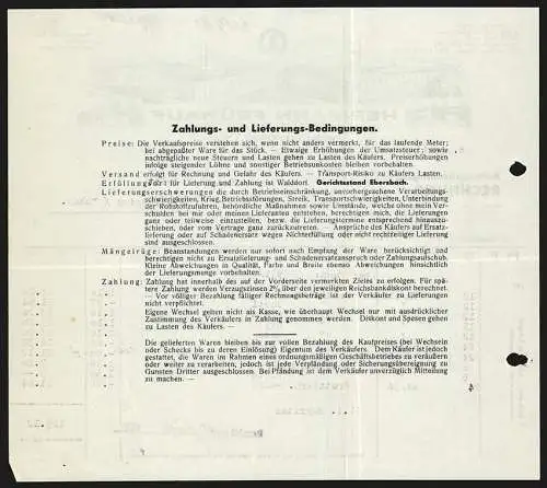 Rechnung Walddorf i. Sa. 1937, Hermann Frühauf, Mech. Leinen- & Baumwollweberei, Das Werk aus zwei Perspektiven