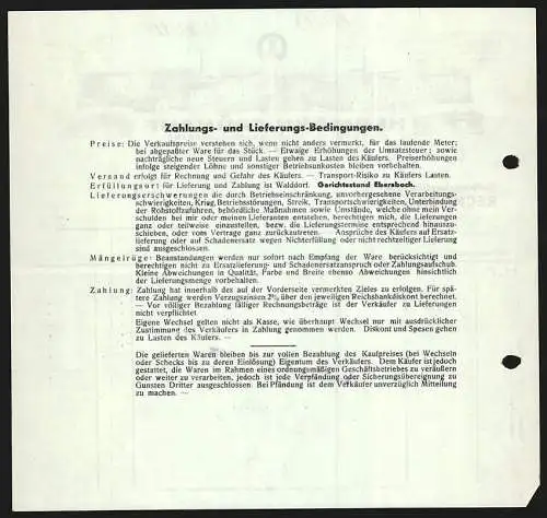 Rechnung Walddorf i. Sa. 1938, Hermann Frühauf, Mech. Leinen- & Baumwollweberei, Das Werk aus zwei Perspektiven