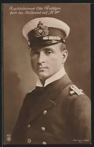 AK Kapitänleutnant Weddigen, Portrait in Uniform