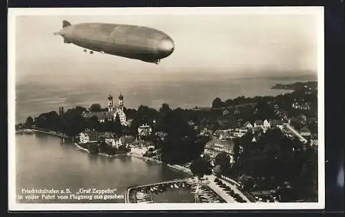 AK Friedrichshafen, Luftschiff Graf Zeppelin LZ 127 vom Flugzeug aus