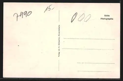 Künstler-AK Friedrichshafen, Zeppelin über dem Ort