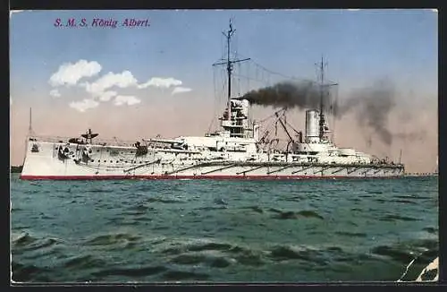 AK S.M.S. König Albert in Fahrt