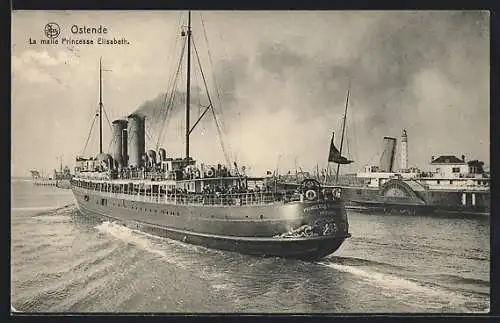 AK Passagierschiff Princesse Elisabeth beim Auslaufen