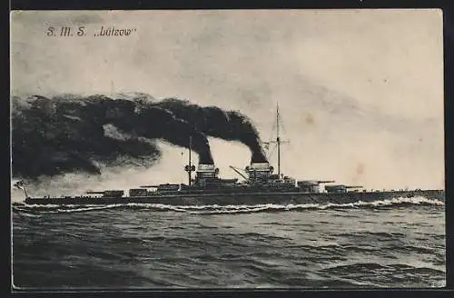 AK S. M. S. Lützow in voller Fahrt