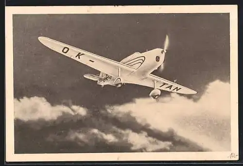 AK Propellerflug in den Wolken