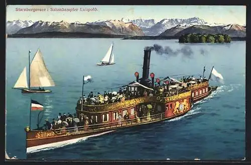 AK Salondampfer Luitpold auf dem Starnbergersee