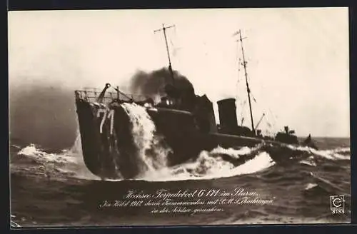 AK Hochsee-Torpedoboot G171 im Sturm