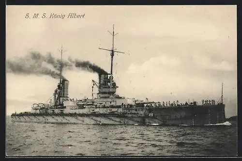 AK S.M.S. König Albert in Fahrt