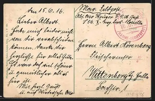 AK Kriegsschiff SMS Stralsund im Wasser