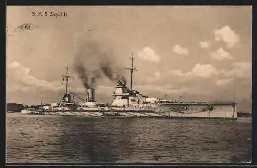 AK S. M. S. Seydlitz auf dem Wasser