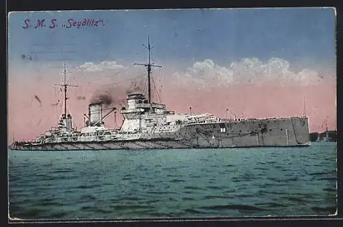AK S. M. S. Seydlitz auf dem Wasser