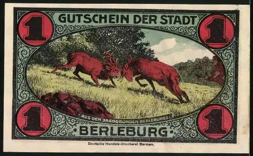 Notgeld Berleburg 1921, 1 Mark, Kolonie Lause