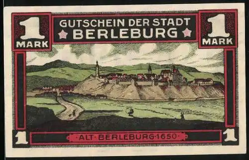 Notgeld Berleburg 1921, 1 Mark, Teilansicht 1650
