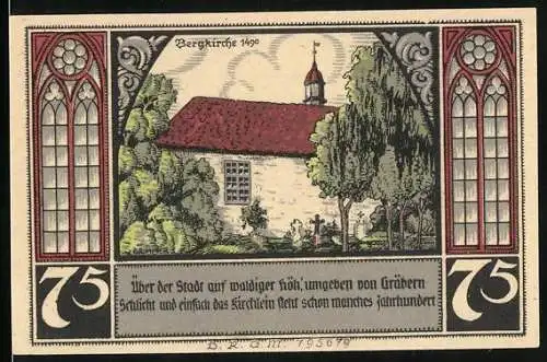 Notgeld Bütow, 75 Pfennig, Bergkirche 1490