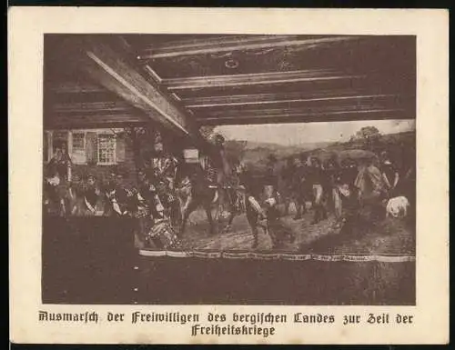 Notgeld Burg a. d. Wupper 1921, 1 Mark, Ausmarsch der Freiwilligen des bergischen Landes zur Zeit der Freiheitskriege