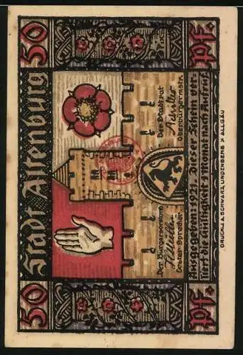 Notgeld Altenburg 1921, 50 Pfennig, Sächs. Prinzenraub, Mann mit kleinem Prinz