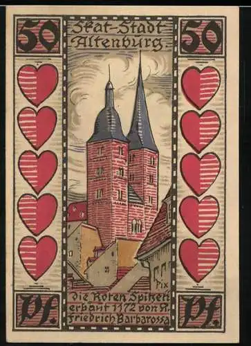 Notgeld Altenburg 1921, 50 Pfennig, die Roten Spitzen