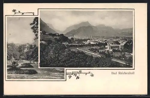 AK Bad Reichenhall, Ortsansicht mit Berg-Panorama