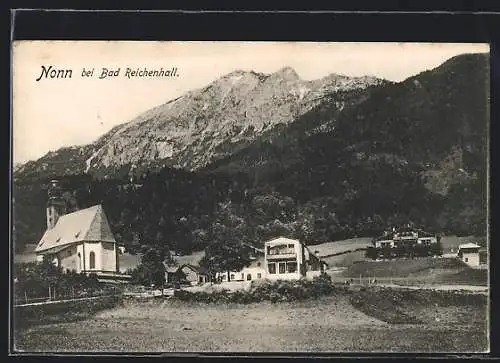 AK Nonn bei Bad Reichenhall, Kirche und Häuser