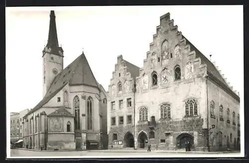 Foto-AK Wasserburg a. Inn, Ansicht mit Kirche