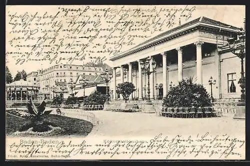 AK Baden-Baden, Konversationshaus mit Pavillon