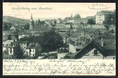 AK Baden-Baden, Stadtansicht von der Friedrichshöhe aus