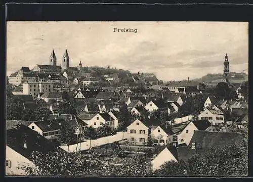 AK Freising, Ortsansicht aus der Vogelschau