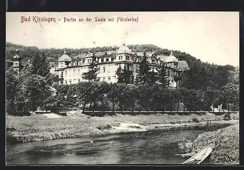 AK Bad Kissingen, Partie an der Saale mit Fürstenhof