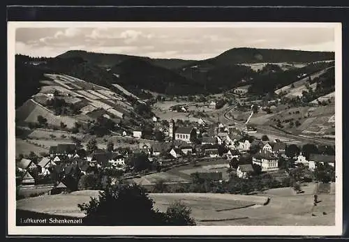 AK Schenkenzell, Ortsansicht aus der Vogelschau