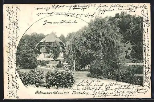 AK Karlsruhe, Schwarzwaldhaus mit Lauterberg