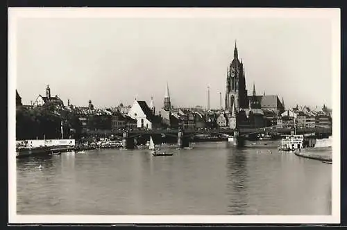 AK Frankfurt a. M., Blick von der Wilhelmsbrücke