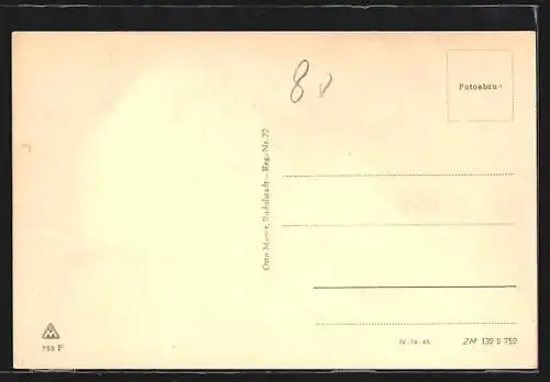 AK Trusetal, Hotel Wasserfall mit Gartenlokal