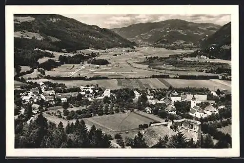 AK Teufenbach im Murtal, Panorama mit Kirche