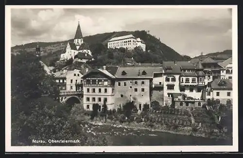 AK Murau /Obersteiermark, Ortspartie mit Schloss