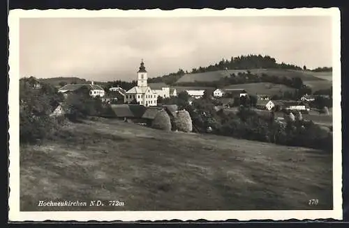 AK Hochneukirchen, Ortspartie mit Kirche