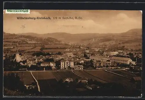 AK Wilhelmsburg-Kreisbach, Teilansicht mit Kirche