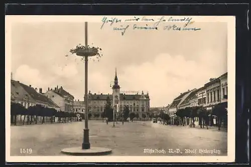 AK Mistelbach /N.-D., platz mit Rathaus